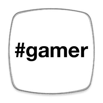 GAMER Gambler Hashtag - Square fridge magnet - white - Front