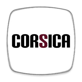 Corsica (V) - Square fridge magnet - white - Front