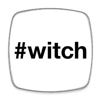 WITCH Spooky Hexe Halloween - Square fridge magnet - white - Front