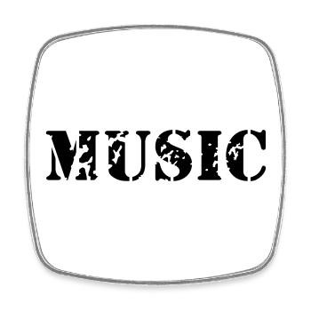 Music als Stempel Druck - Viereckiger Kühlschrankmagnet - Weiß - Vorne