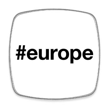 EUROPA Europe Hashtag - Magnet carré - blanc - Devant