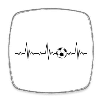 Fréquence cardiaque de football pulsation football ECG - Magnet carré - blanc - Devant