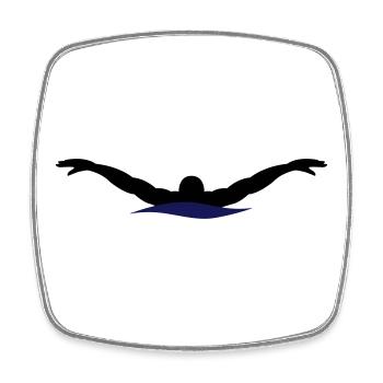 Schwimmen - Viereckiger Kühlschrankmagnet - Weiß - Vorne