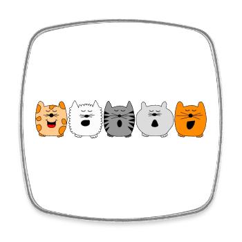 chats chantant - Magnet carré - blanc - Devant