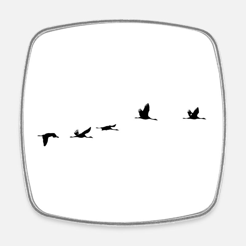 Migratory Birds Crane Bird - Square fridge magnet - white