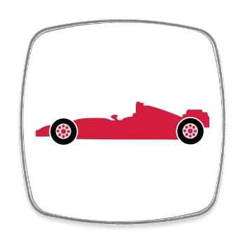 rennwagen rennen auto - Viereckiger Kühlschrankmagnet - Weiß - Vorne