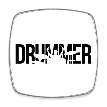 batteur - Magnet carré - blanc - Devant