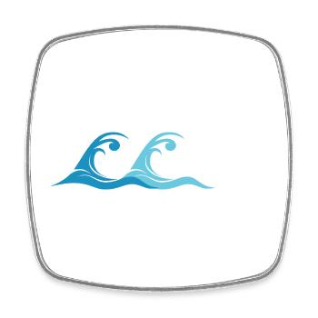 Water Waves Repetition Sea Nature Logo icon - Square fridge magnet - white - Front