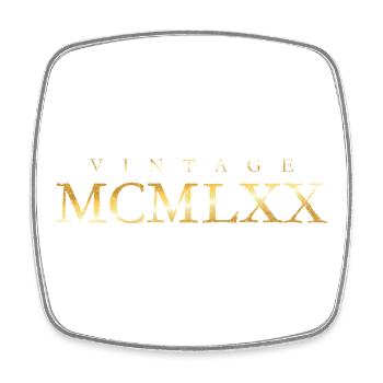 MCMLXX Jahrgang 1970 (Goldgelb) Geburtstag - Viereckiger Kühlschrankmagnet - Weiß - Vorne