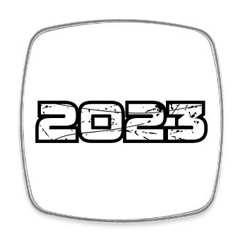 2023 - Viereckiger Kühlschrankmagnet - Weiß - Vorne