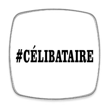 celibataire - Magnet carré - blanc - Devant