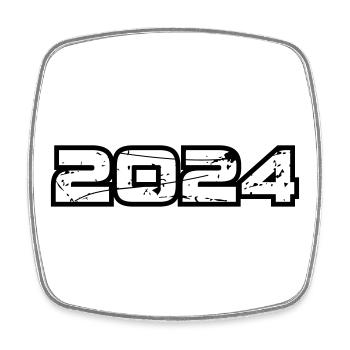 2024 - Viereckiger Kühlschrankmagnet - Weiß - Vorne