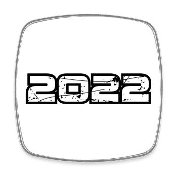 2022 - Viereckiger Kühlschrankmagnet - Weiß - Vorne