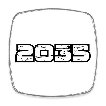 2035 - Viereckiger Kühlschrankmagnet - Weiß - Vorne