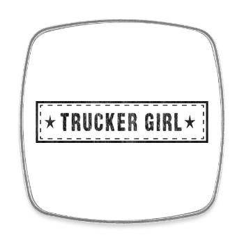 Trucker Girl - Viereckiger Kühlschrankmagnet - Weiß - Vorne