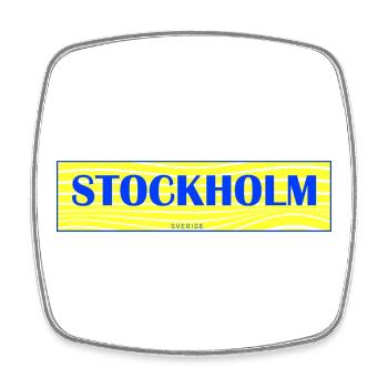 Stockholm Waves Lettering - Square fridge magnet - white - Front