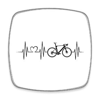 Rennrad Liebe Fahrrad Herz Puls Gravel Symbol - Viereckiger Kühlschrankmagnet - Weiß - Vorne