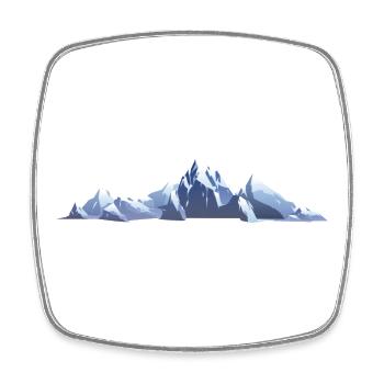 Berge | Gebirge - Viereckiger Kühlschrankmagnet - Weiß - Vorne