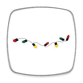 Fairy lights with colored lights - Square fridge magnet - white - Front