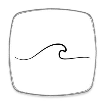 Wave Icon Outline Surfing Wave Sea - Square fridge magnet - white - Front
