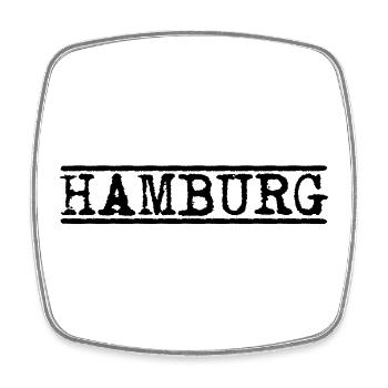 Hambourg – Conception vintage de la ville de timbres - Magnet carré - blanc - Devant