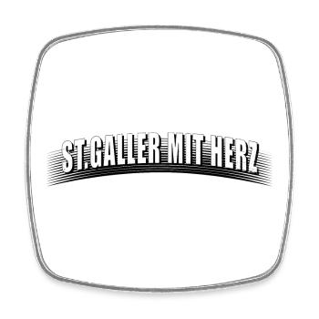 St Galler mit Herz mit Linienraster schmutzig - Viereckiger Kühlschrankmagnet - Weiß - Vorne