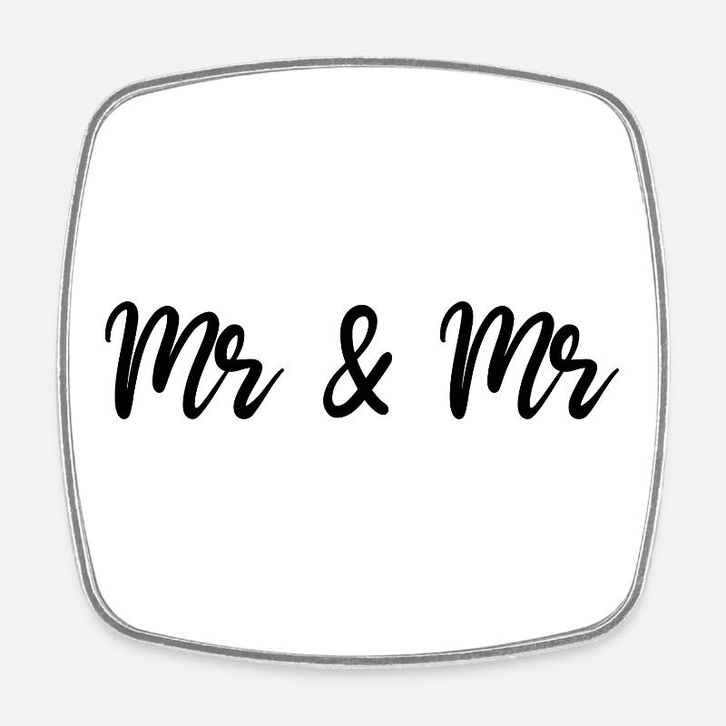 Mr & Mr - Magnet carré - blanc