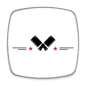 Couteaux de cuisine pour les chefs étoilés - Magnet carré - blanc - Devant