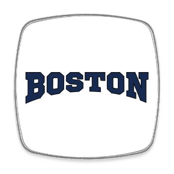 Boston Block Font Logo - Square fridge magnet - white - Front