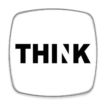 THINK - Viereckiger Kühlschrankmagnet - Weiß - Vorne