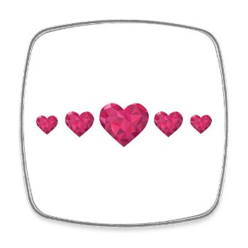 Geometrische Herzen Pink Polygon Design Liebe - Viereckiger Kühlschrankmagnet - Weiß - Vorne