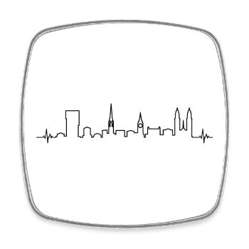Rythme cardiaque Zurich Suisse Limmat Silhouette - Magnet carré - blanc - Devant
