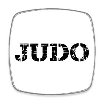 Judo - Magnet carré - blanc - Devant