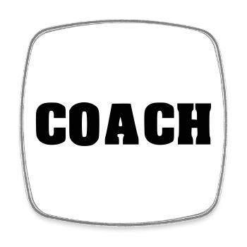 coach coaching - Viereckiger Kühlschrankmagnet - Weiß - Vorne