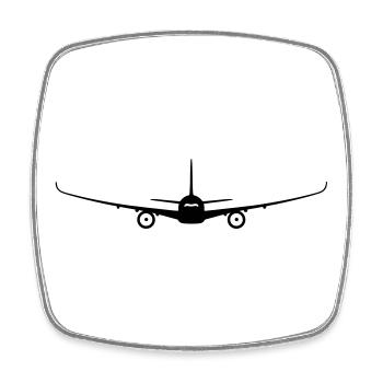 Avion - Magnet carré - blanc - Devant