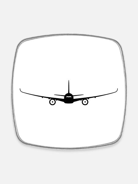 Airplane - Square fridge magnet - white