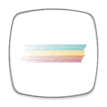 Silhouette de la Course à rayures arc-en-ciel - Magnet carré - blanc - Devant