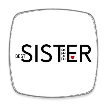 Sister - Square fridge magnet - white - Front