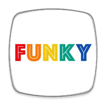 FUNKY Retro Funk Music - Square fridge magnet - white - Front