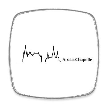 Aachen Skyline - Viereckiger Kühlschrankmagnet - Weiß - Vorne