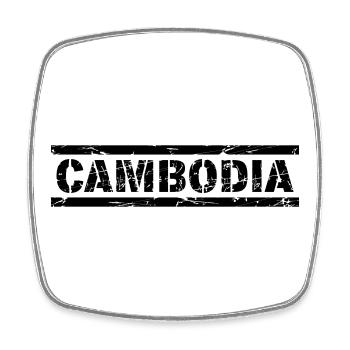 Cambodia - Viereckiger Kühlschrankmagnet - Weiß - Vorne