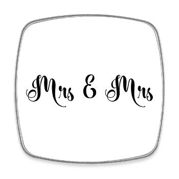Mrs & Mrs Design for Lesbian Weddings - Square fridge magnet - white - Front