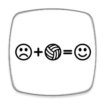 Volleyball Smileys - Square fridge magnet - white - Front