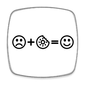 Donut Smiley - Square fridge magnet - white - Front
