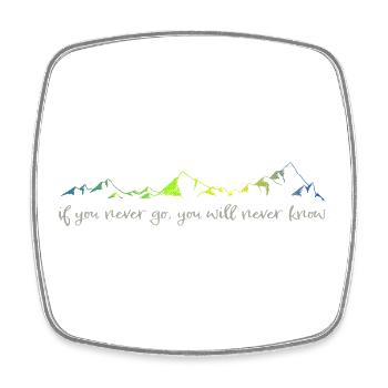 never go, never know - Square fridge magnet - white - Front