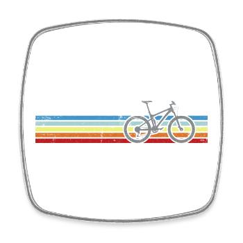 Rainbow Stripes Fahrrad - Viereckiger Kühlschrankmagnet - Weiß - Vorne