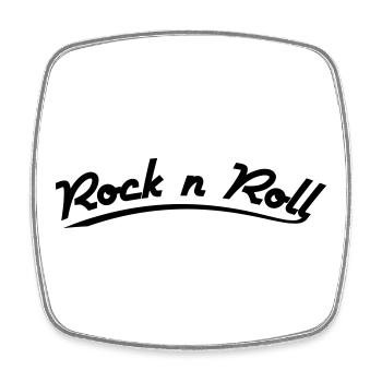 rock n roll design retro vintage style - Square fridge magnet - white - Front