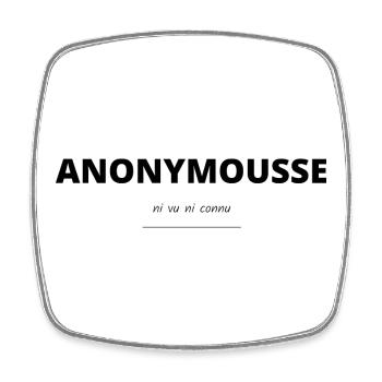Anonymousse (ni vu ni connu) - Magnet carré - blanc - Devant