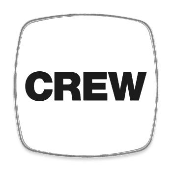 Crew - Viereckiger Kühlschrankmagnet - Weiß - Vorne