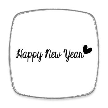 HAPPY NEW YEAR. NEW YEAR'S EVE. NEW YEAR - Square fridge magnet - white - Front